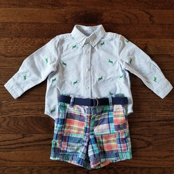 Ralph Lauren Kid's 3 pc Outfit Frog Design 12 m - Picture 8 of 8